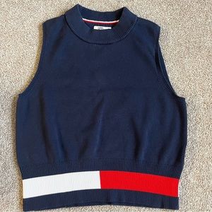 Tommy Hilfiger Denim Knit crew neck vest, 73% cotton